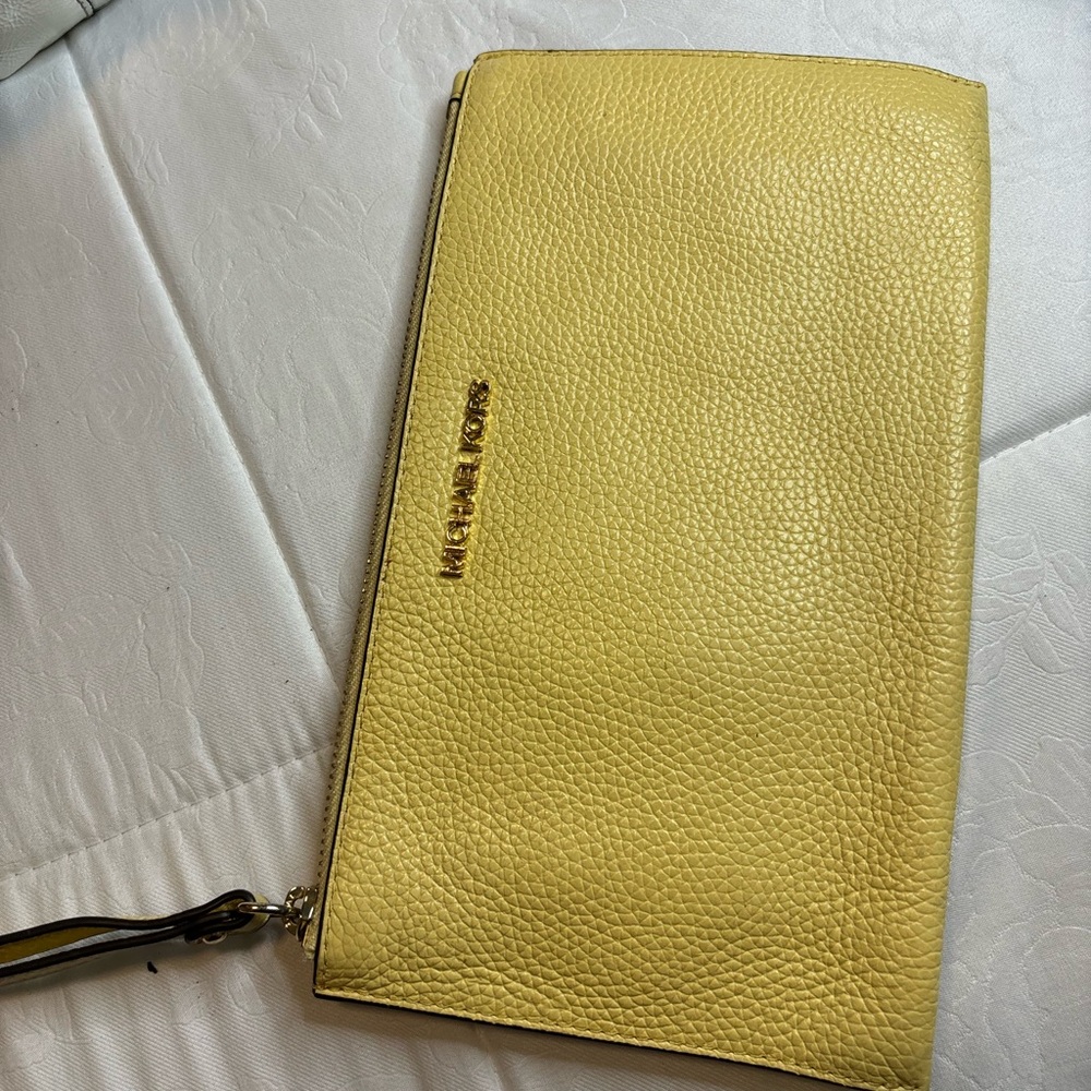 Michael Kors Mustard Leather Clutch